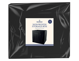 Plain Foldable Non Woven Storage Box - Black 3L