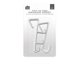 Over The Door Plastic Hooks 2pk