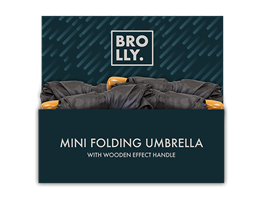 Folding Mini Umbrella Wooden Handle PDQ