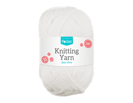 Acrylic Knitting Yarn Baby White 75g