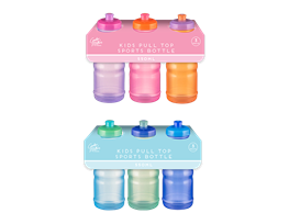 Kids Pull Top Sports Bottle 3pk 550ml