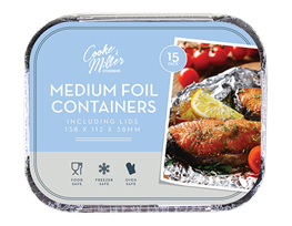 Medium Foil Containers & Lids 15pk