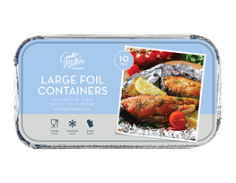 Large Foil Containers & Lids 10pk