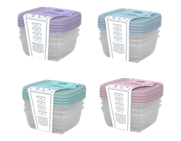 Pastel Plastic Container 4pk