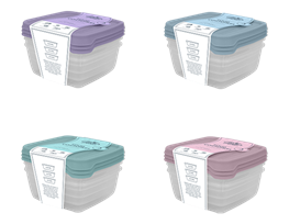 Pastel Plastic Container 3pk