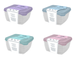 Pastel Plastic Container 2pk