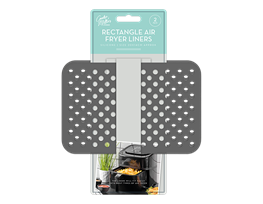 Air Fryer Non Stick Reusable Rectangle Liners 20 x 14cm 2pk