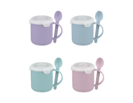 Pastel Microwavable Soup Mug with Spoon