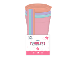 Girls Tumblers with Straws and Lids 4pk