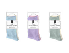 Ladies Plain Chenille Ribbed Slouch Socks 2pk