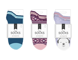 Ladies Printed Crew Socks 5pk