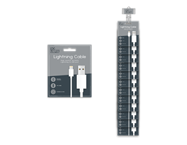 Lightning to USB White Cable 1m With Clip Strip