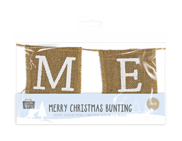 Merry Christmas Hessian Bunting 2m