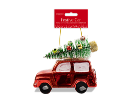 Metallic Car Tree Decoration 11cm