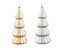 Metallic Christmas Tree Candle 17cm