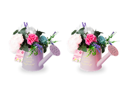 Mother's Day Watering Can & Artificial Flowers