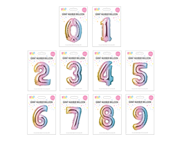 Multicoloured Foil Number Balloon 65cm