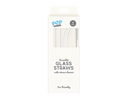 Reusable Glass Straws - 4 Pack