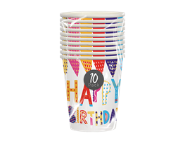 Happy Birthday Paper Cups 10pk