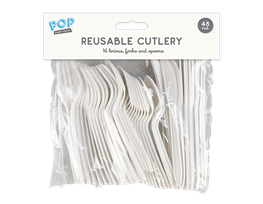 Reusable Plastic Cutlery 48pk