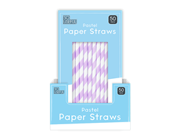 Pastel Paper Straws 50pk CDU