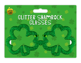 St. Patrick's Day Glitter Shamrock Glasses