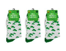 St. Patrick's Day Girls Shamrock Socks