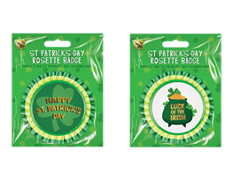 St. Patrick's Day Rosette Badge