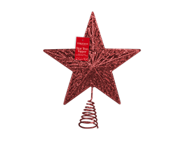 Red Glitter Star Tree Topper 17cm Dia