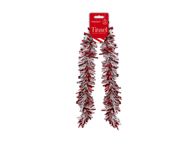 Red & White Tinsel 2m