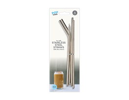 Reusable Metal Straws With Cleaner 4pk