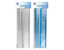 Ruler and Stencil Set 2pk