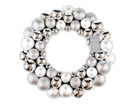 Silver Bauble Wreath 35cm