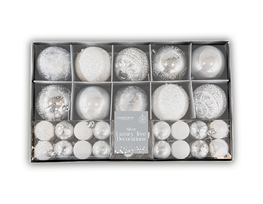 Silver Luxury Tree Decorations 50pk