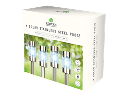 Silver Solar Post Lights 4pk