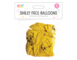 Smiley Face Balloons - 18 Pack