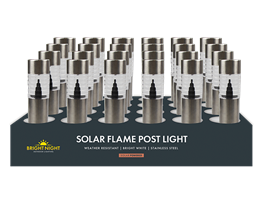 Solar Stainless Steel Flame Post Light PDQ