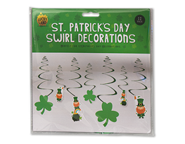 St. Patrick's Day Card Swirl Decorations 12pk