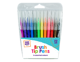 Fibre Tip Brush Pens - 12 Pack