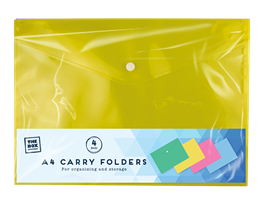 A4 Plastic Folders - 4 Pack