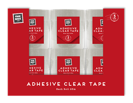 Clear Adhesive Tape 3pk 25m PDQ