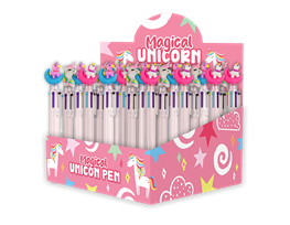 Unicorn Novelty 6 Colour Ballpoint Pen PDQ