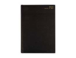 2025 Black A5 Page A Day Diary