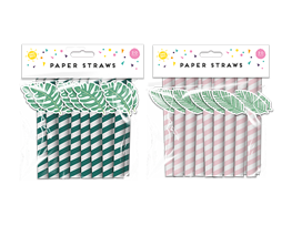 Summer Party Paper Straws Leaf 20pk