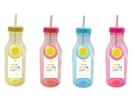 Kid's Water Bottle With Swirly Straw 550ml