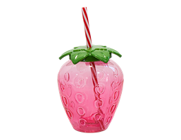 Strawberry Cup with Straw 500ml