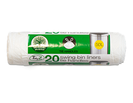 Swing Bin Liners 50L T/Hand 20pk