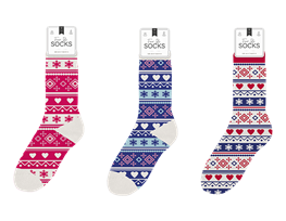 Ladies Fairisle Thermal Socks