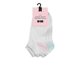 Ladies White Trainer Socks 3 Pairs