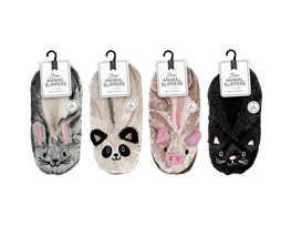 Ladies Sherpa Animal Slippers